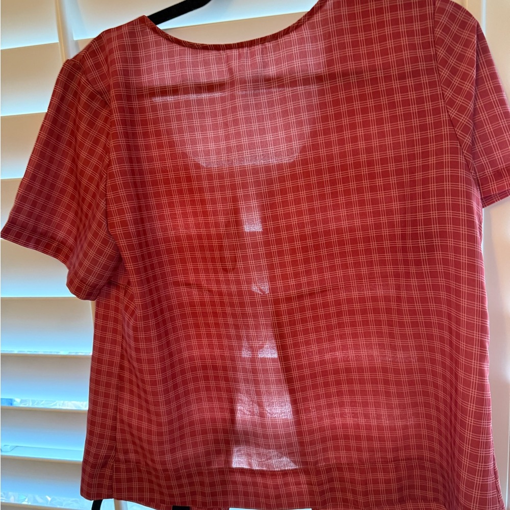 Red Plaid Two-Piece Set - Picture 2 of 5